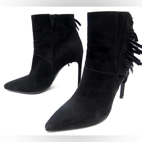 Saint Laurent Suede Fringe Boots - Picture 2 of 12